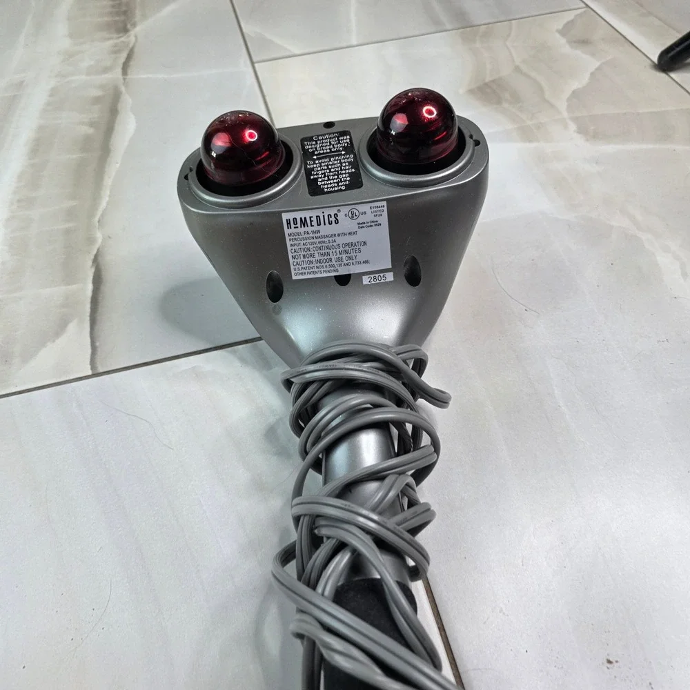 HoMedics PA-1HW Percussion Massager with Heat Dual Head Handheld Deep Tissue  T1